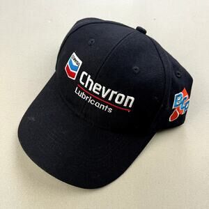 Vintage Chevron Hat Cap Snapback Black Petroleum Lubricants Gasoline Cars 90s